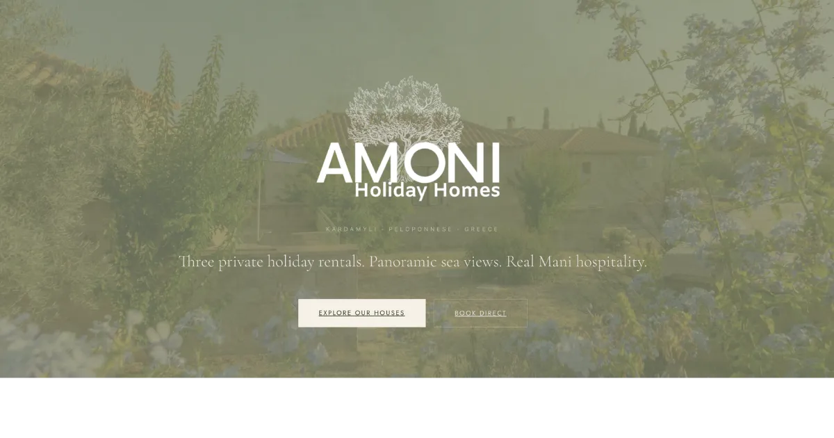 Amoni Holiday Homes — Web Design by Together Digital Coaching