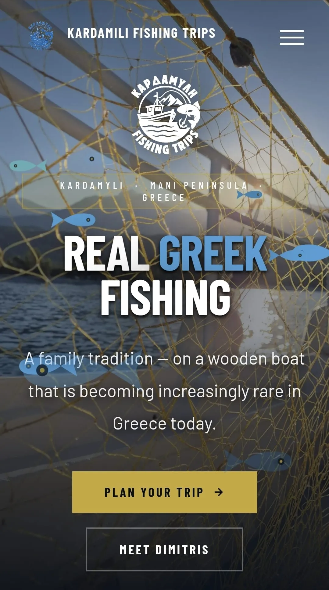 Kardamili Fishing Trips — Mobile Website